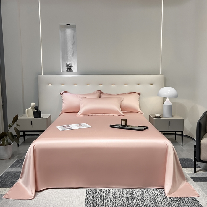 91家纺网 家纺一手货源 找家纺 涵宸家纺2023新款天丝TM纯色-单床单 单床单-香奈粉