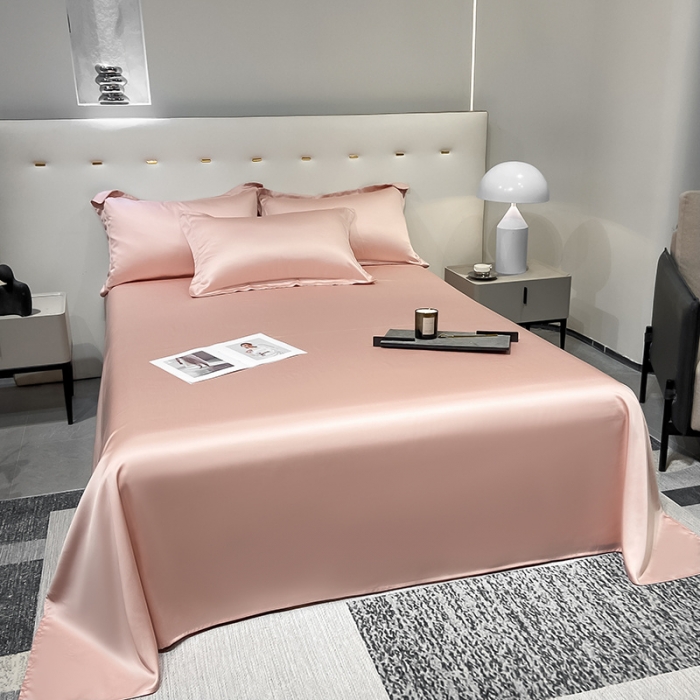 91家纺网 家纺一手货源 找家纺 涵宸家纺2023新款天丝TM纯色-单床单 单床单-香奈粉