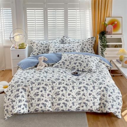 91家纺网 家纺一手货源 找家纺 宝齐莱 2023新款13372全棉印花四件套 花梦缘