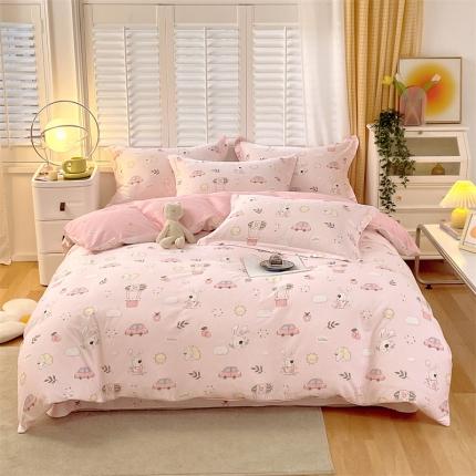 91家纺网 家纺一手货源 找家纺 宝齐莱 2023新款13372全棉印花四件套 小甜心