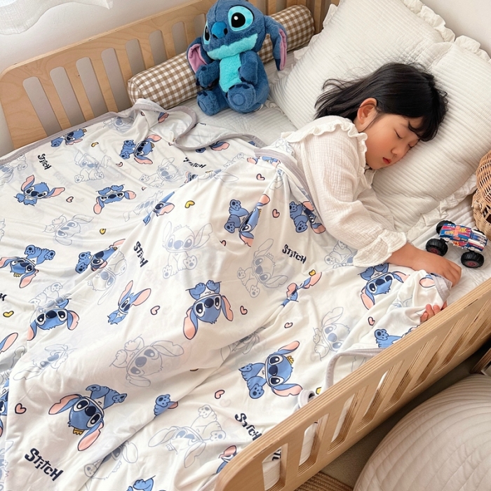 91家纺网 家纺一手货源 找家纺 星期八 2023新款 迪斯尼凉感毯 史迪仔