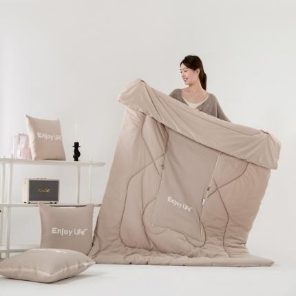 91家纺网 家纺一手货源 找家纺 （总）雷娜 新款全棉华夫格系列抱枕被-慢享生活