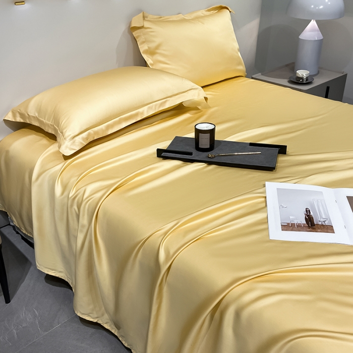 91家纺网 家纺一手货源 找家纺 涵宸家纺 2023新款天丝ᵀᴹ纯色-单枕套 单枕套-锦黄