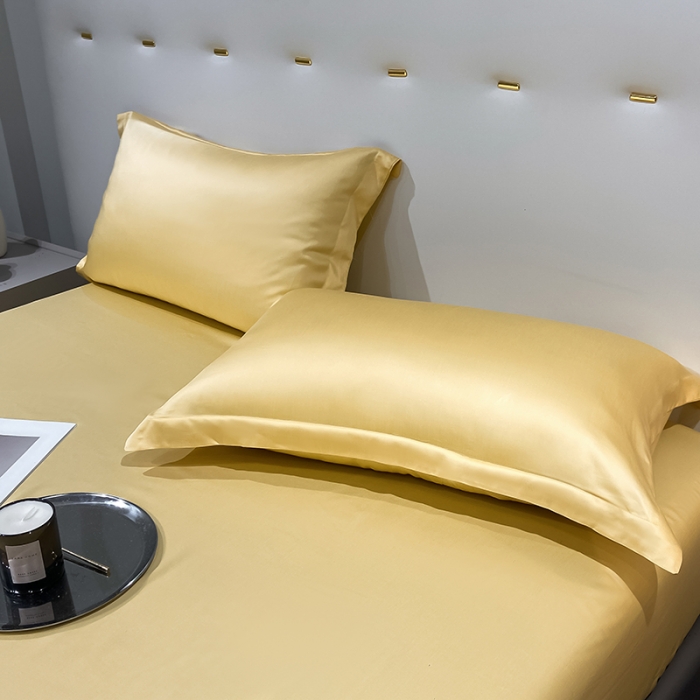 91家纺网 家纺一手货源 找家纺 涵宸家纺 2023新款天丝ᵀᴹ纯色-单枕套 单枕套-锦黄