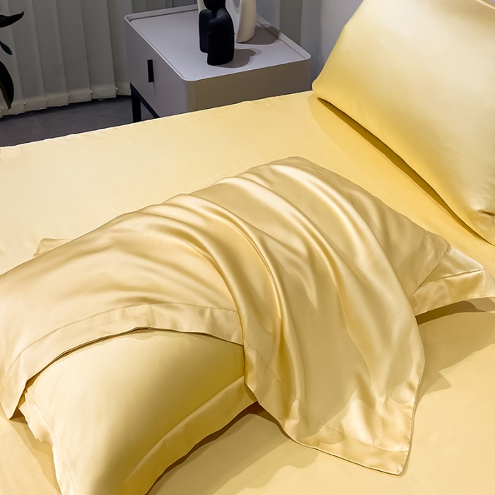 91家纺网 家纺一手货源 找家纺 涵宸家纺 2023新款天丝ᵀᴹ纯色-单枕套 单枕套-锦黄