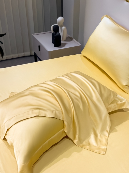 91家纺网 家纺一手货源 找家纺 涵宸家纺 2023新款天丝ᵀᴹ纯色-单枕套 单枕套-锦黄