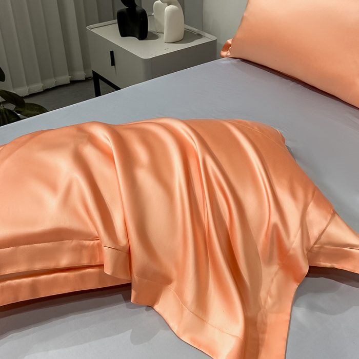 91家纺网 家纺一手货源 找家纺 涵宸家纺 2023新款天丝ᵀᴹ纯色-单枕套 单枕套-暖橙