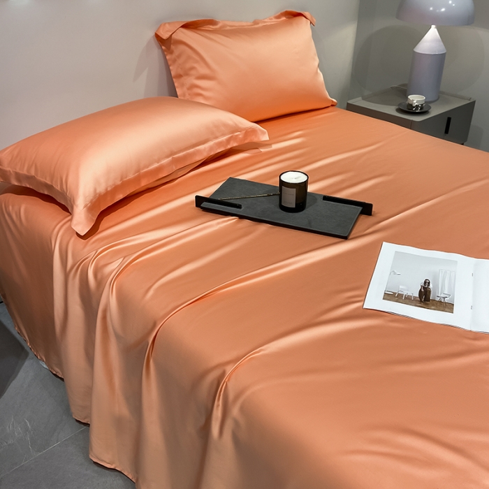 91家纺网 家纺一手货源 找家纺 涵宸家纺 2023新款天丝ᵀᴹ纯色-单枕套 单枕套-暖橙