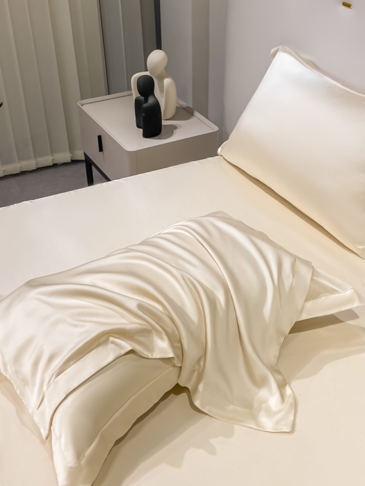 91家纺网 家纺一手货源 找家纺 涵宸家纺 2023新款天丝ᵀᴹ纯色-单枕套 单枕套-奶昔