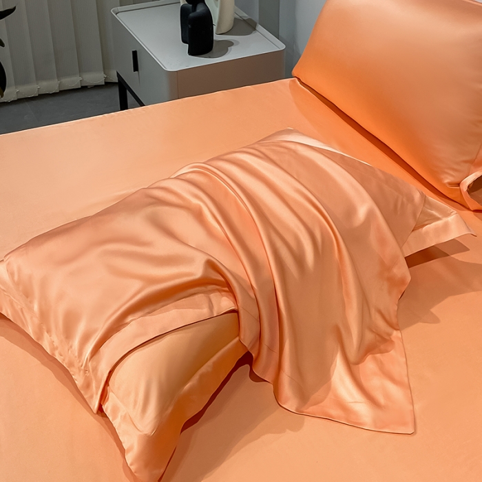 91家纺网 家纺一手货源 找家纺 涵宸家纺 2023新款天丝ᵀᴹ纯色-单枕套 单枕套-暖橙