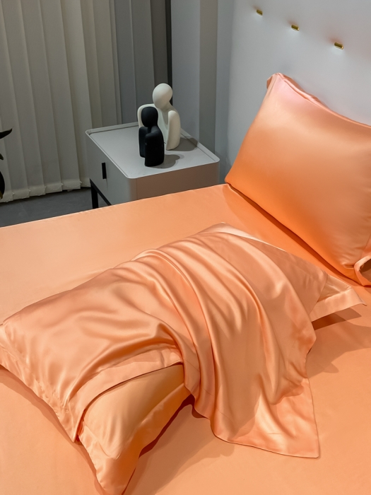 91家纺网 家纺一手货源 找家纺 涵宸家纺 2023新款天丝ᵀᴹ纯色-单枕套 单枕套-暖橙