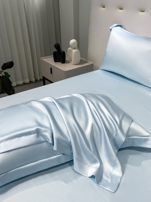 91家纺网 家纺一手货源 找家纺 涵宸家纺 2023新款天丝ᵀᴹ纯色-单枕套 单枕套-晴天兰