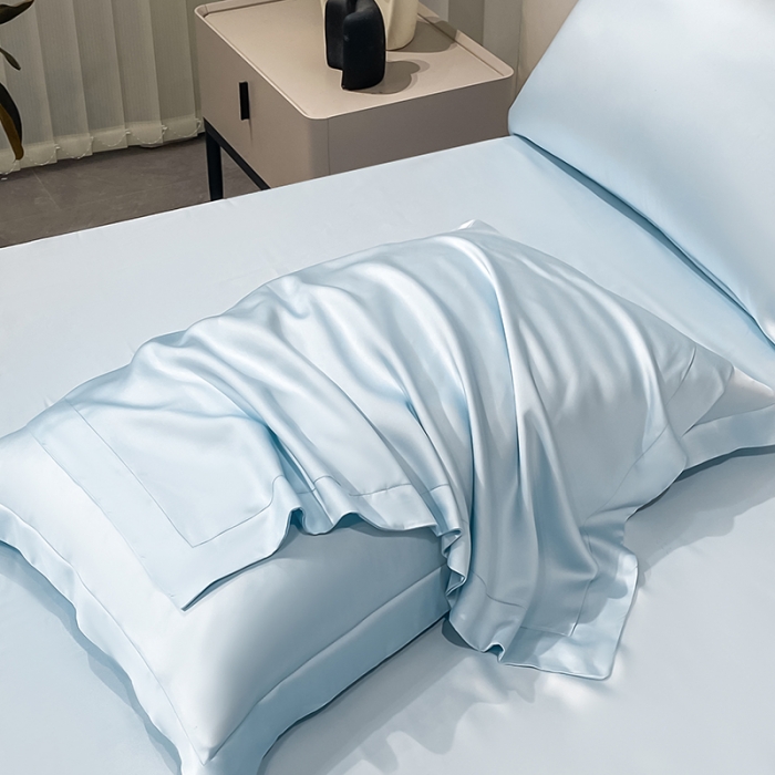 91家纺网 家纺一手货源 找家纺 涵宸家纺 2023新款天丝ᵀᴹ纯色-单枕套 单枕套-晴天兰