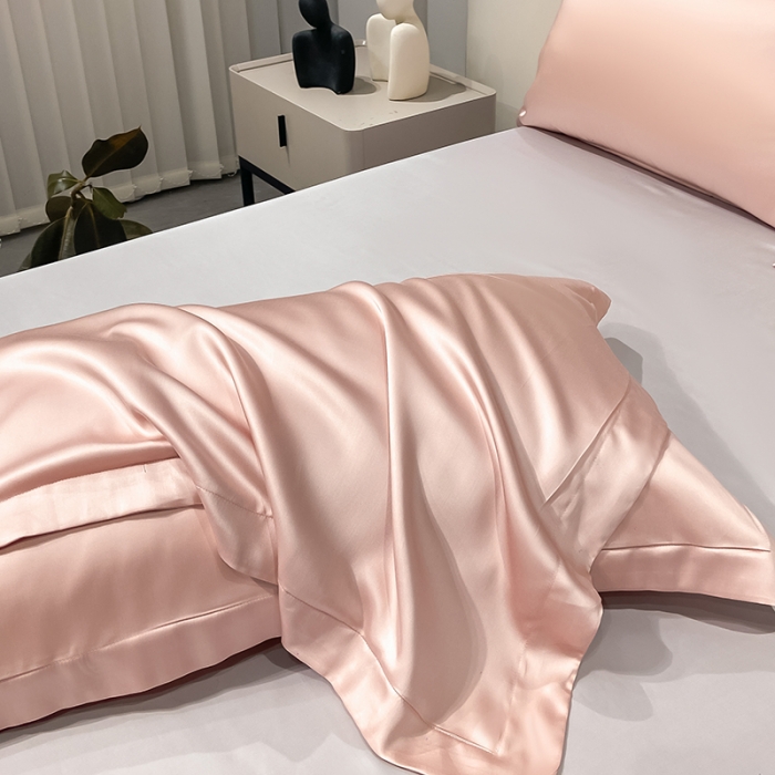 91家纺网 家纺一手货源 找家纺 涵宸家纺 2023新款天丝ᵀᴹ纯色-单枕套 单枕套-香奈粉