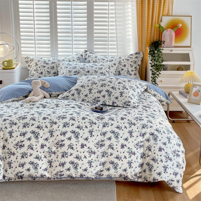 91家纺网 家纺一手货源 找家纺 宝齐莱 2023新款13372全棉印花四件套 花梦缘