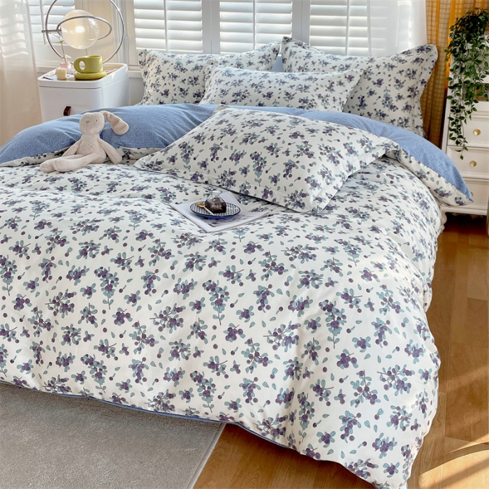 91家纺网 家纺一手货源 找家纺 宝齐莱 2023新款13372全棉印花四件套 花梦缘