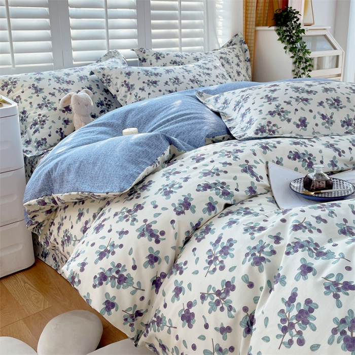 91家纺网 家纺一手货源 找家纺 宝齐莱 2023新款13372全棉印花四件套 花梦缘