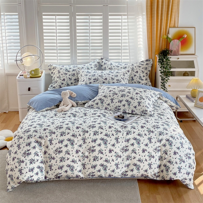 91家纺网 家纺一手货源 找家纺 宝齐莱 2023新款13372全棉印花四件套 花梦缘