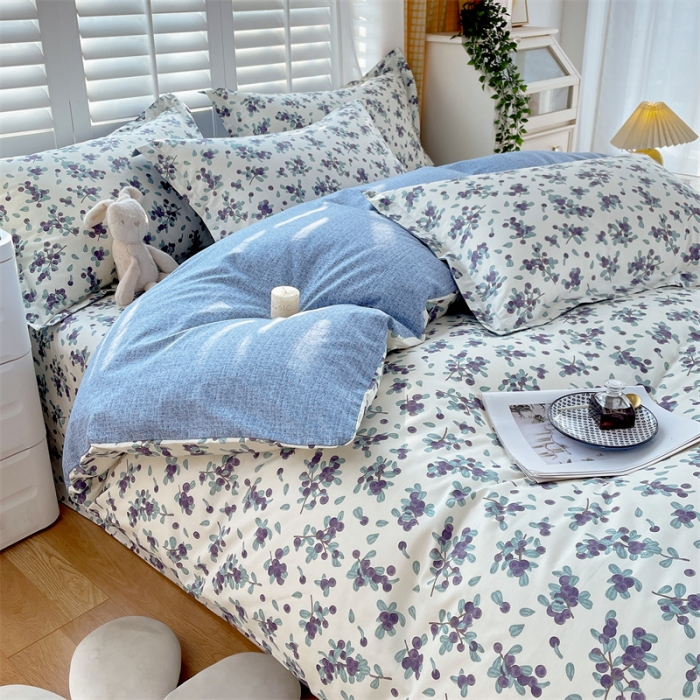 91家纺网 家纺一手货源 找家纺 宝齐莱 2023新款13372全棉印花四件套 花梦缘