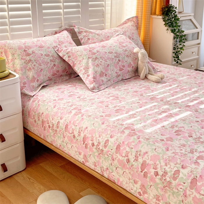 91家纺网 家纺一手货源 找家纺 宝齐莱 2023新款13372全棉印花单床笠 繁花