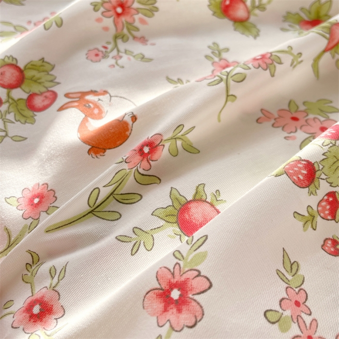 91家纺网 家纺一手货源 找家纺 宝齐莱 2023新款13372全棉印花单床笠 花语