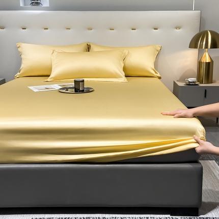 91家纺网 家纺一手货源 找家纺 涵宸 2023新款天丝ᵀᴹ纯色-单床笠 锦黄