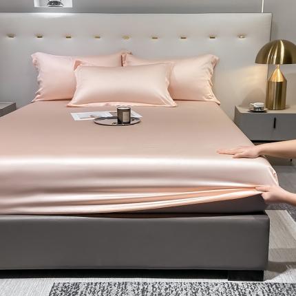 91家纺网 家纺一手货源 找家纺 涵宸 2023新款天丝ᵀᴹ纯色-单床笠 蜜桃粉