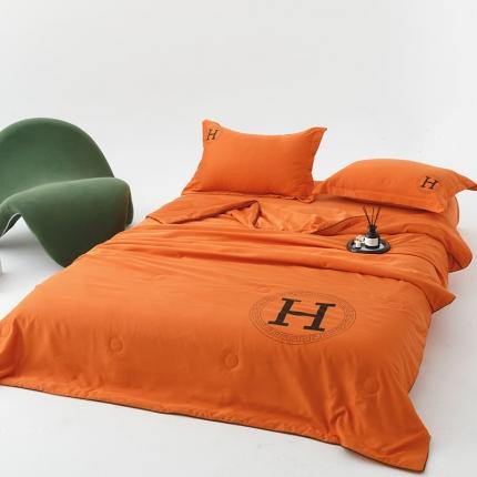 91家纺网 家纺一手货源 找家纺 （总）色鬼布艺 2023新款高级感凉感夏被四件套大牌H夏被四件套