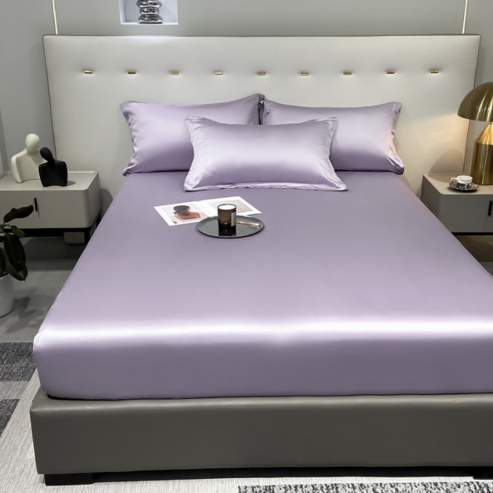 91家纺网 家纺一手货源 找家纺 涵宸 2023新款天丝ᵀᴹ纯色-单床笠 淡雅紫