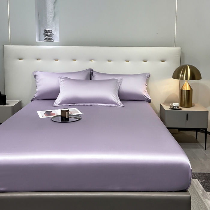 91家纺网 家纺一手货源 找家纺 涵宸 2023新款天丝ᵀᴹ纯色-单床笠 淡雅紫