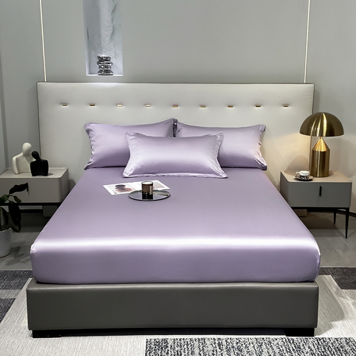 91家纺网 家纺一手货源 找家纺 涵宸 2023新款天丝ᵀᴹ纯色-单床笠 淡雅紫