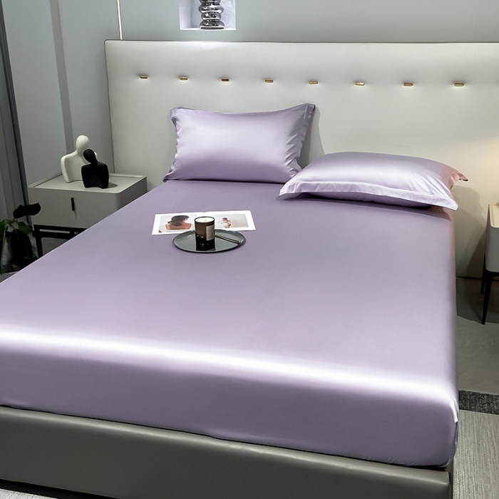 91家纺网 家纺一手货源 找家纺 涵宸 2023新款天丝ᵀᴹ纯色-单床笠 淡雅紫