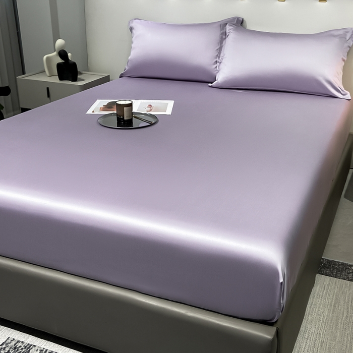 91家纺网 家纺一手货源 找家纺 涵宸 2023新款天丝ᵀᴹ纯色-单床笠 淡雅紫