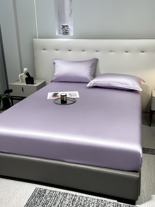 91家纺网 家纺一手货源 找家纺 涵宸 2023新款天丝ᵀᴹ纯色-单床笠 淡雅紫