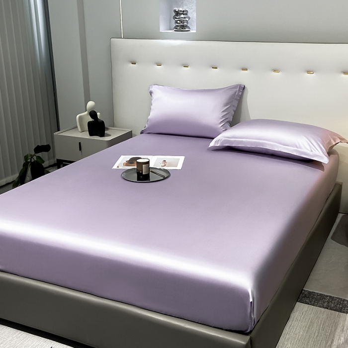 91家纺网 家纺一手货源 找家纺 涵宸 2023新款天丝ᵀᴹ纯色-单床笠 淡雅紫