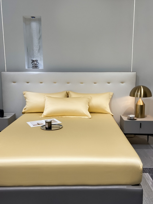 91家纺网 家纺一手货源 找家纺 涵宸 2023新款天丝ᵀᴹ纯色-单床笠 锦黄