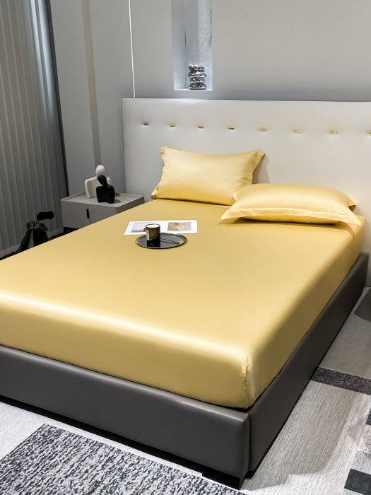 91家纺网 家纺一手货源 找家纺 涵宸 2023新款天丝ᵀᴹ纯色-单床笠 锦黄