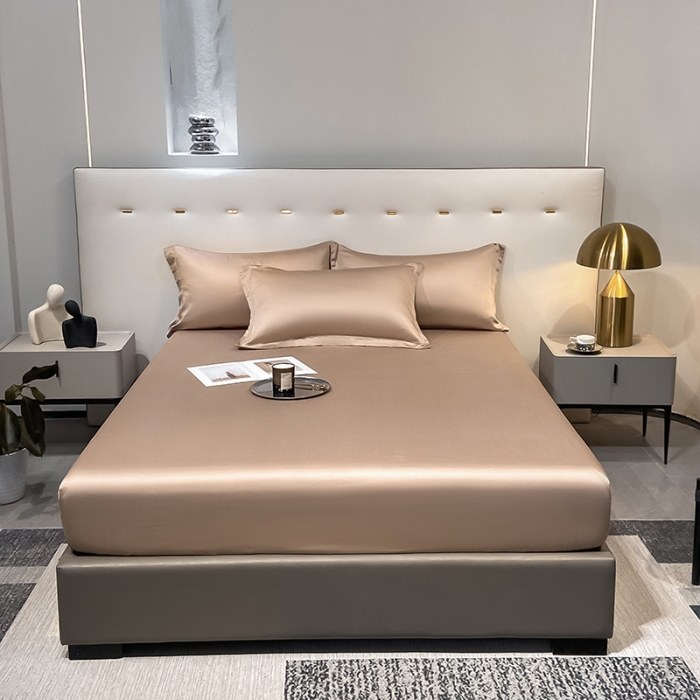 91家纺网 家纺一手货源 找家纺 涵宸 2023新款天丝ᵀᴹ纯色-单床笠 可可棕