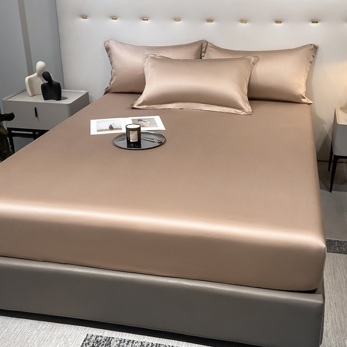 91家纺网 家纺一手货源 找家纺 涵宸 2023新款天丝ᵀᴹ纯色-单床笠 可可棕