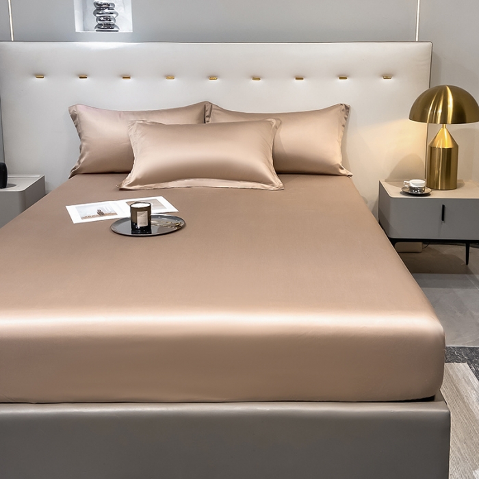 91家纺网 家纺一手货源 找家纺 涵宸 2023新款天丝ᵀᴹ纯色-单床笠 可可棕