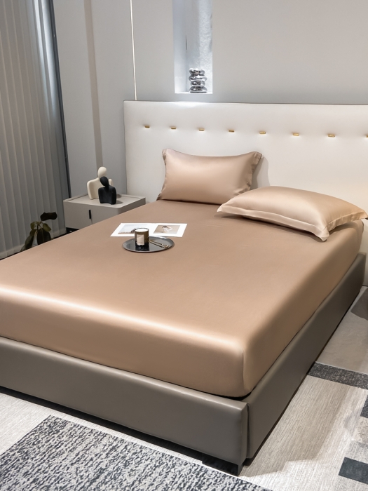 91家纺网 家纺一手货源 找家纺 涵宸 2023新款天丝ᵀᴹ纯色-单床笠 可可棕