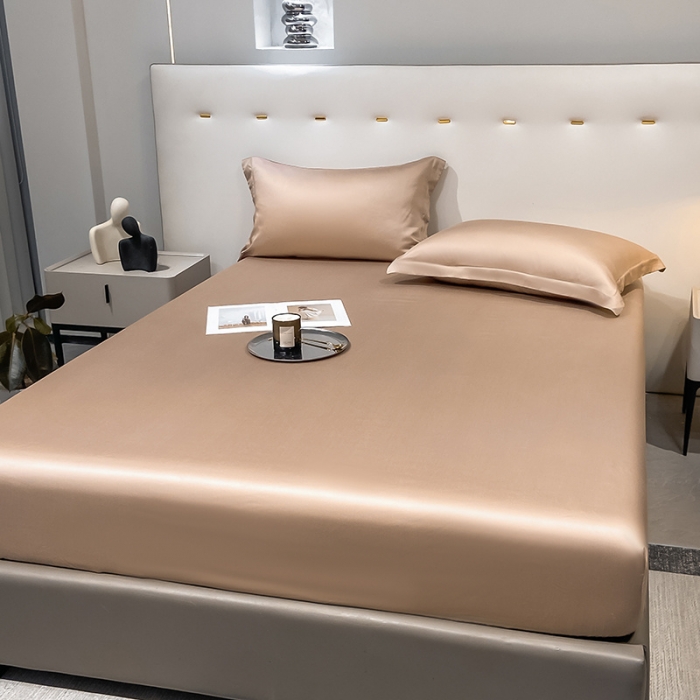 91家纺网 家纺一手货源 找家纺 涵宸 2023新款天丝ᵀᴹ纯色-单床笠 可可棕