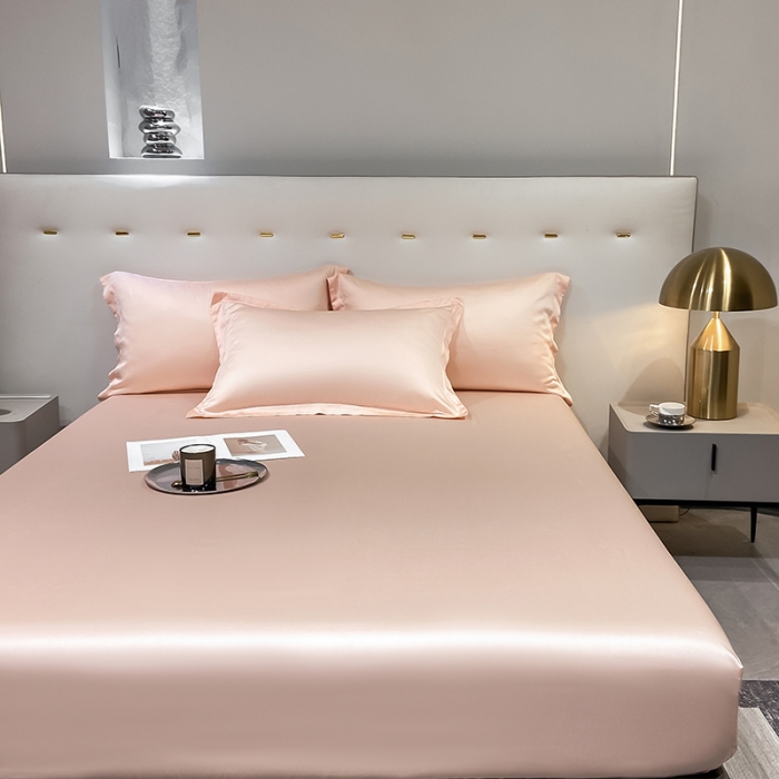 91家纺网 家纺一手货源 找家纺 涵宸 2023新款天丝ᵀᴹ纯色-单床笠 蜜桃粉