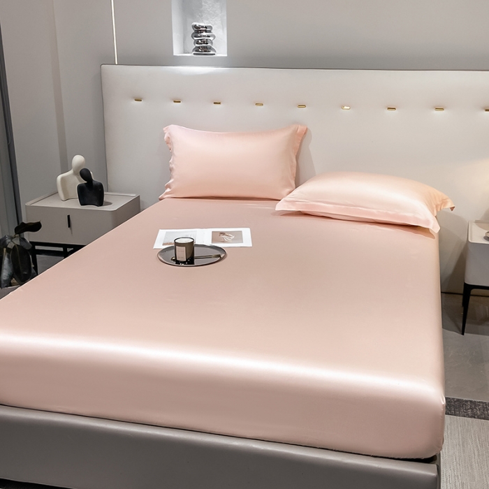 91家纺网 家纺一手货源 找家纺 涵宸 2023新款天丝ᵀᴹ纯色-单床笠 蜜桃粉