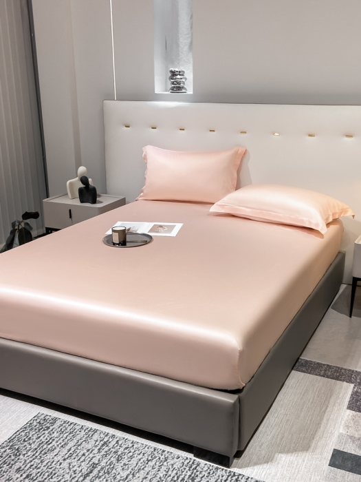 91家纺网 家纺一手货源 找家纺 涵宸 2023新款天丝ᵀᴹ纯色-单床笠 蜜桃粉