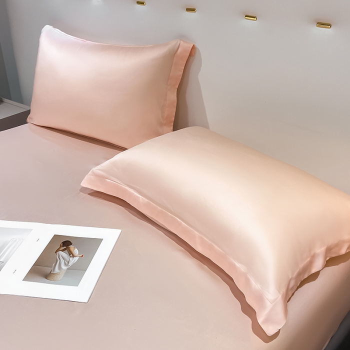 91家纺网 家纺一手货源 找家纺 涵宸 2023新款天丝ᵀᴹ纯色-单床笠 蜜桃粉