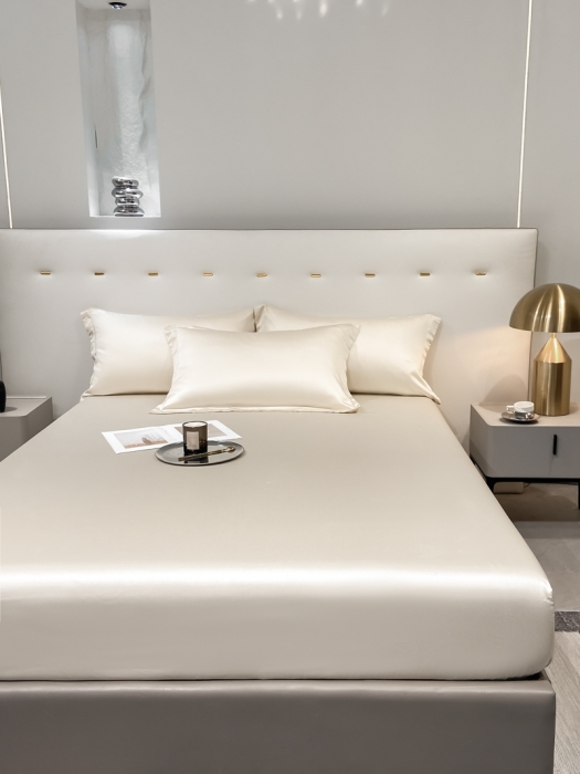 91家纺网 家纺一手货源 找家纺 涵宸 2023新款天丝ᵀᴹ纯色-单床笠 奶昔