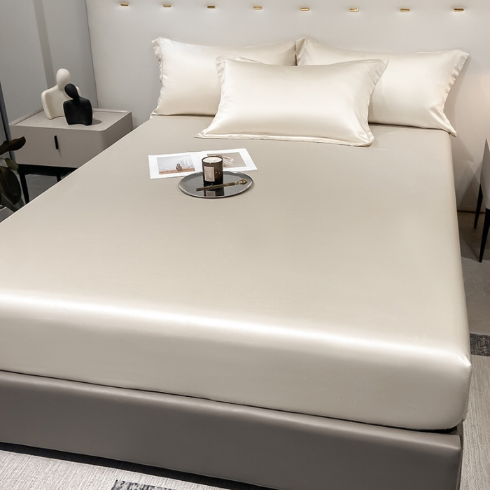 91家纺网 家纺一手货源 找家纺 涵宸 2023新款天丝ᵀᴹ纯色-单床笠 奶昔