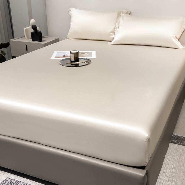 91家纺网 家纺一手货源 找家纺 涵宸 2023新款天丝ᵀᴹ纯色-单床笠 奶昔