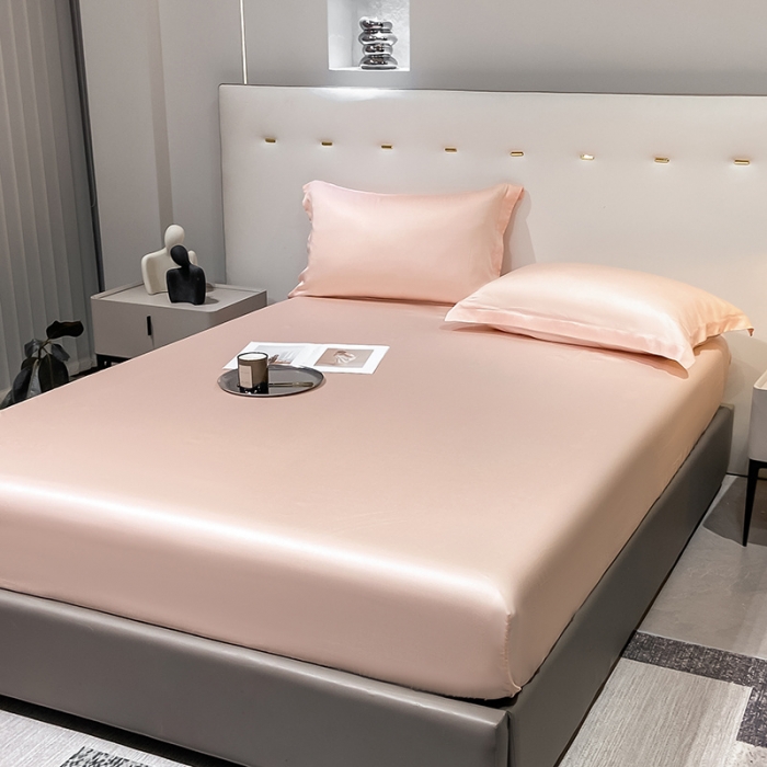 91家纺网 家纺一手货源 找家纺 涵宸 2023新款天丝ᵀᴹ纯色-单床笠 蜜桃粉